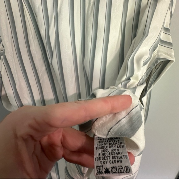 Tommy Bahama Casual Button Down Shirt White and Gray XL silk blend - Picture 8 of 8
